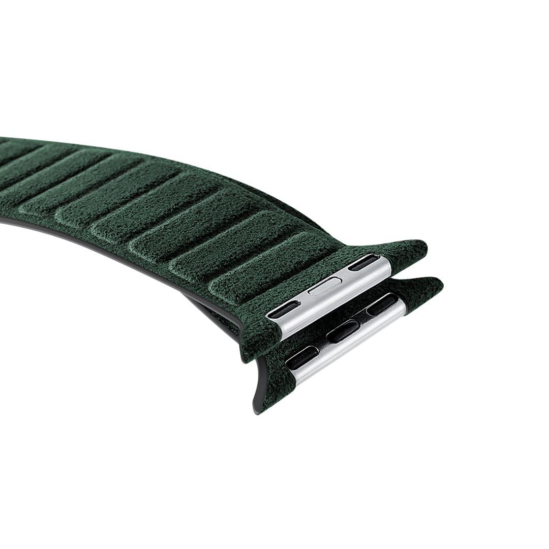 Alcantara-Apple-Watch-Armband – Alpingrün – 42/44/45 mm und Ultra (49mm)