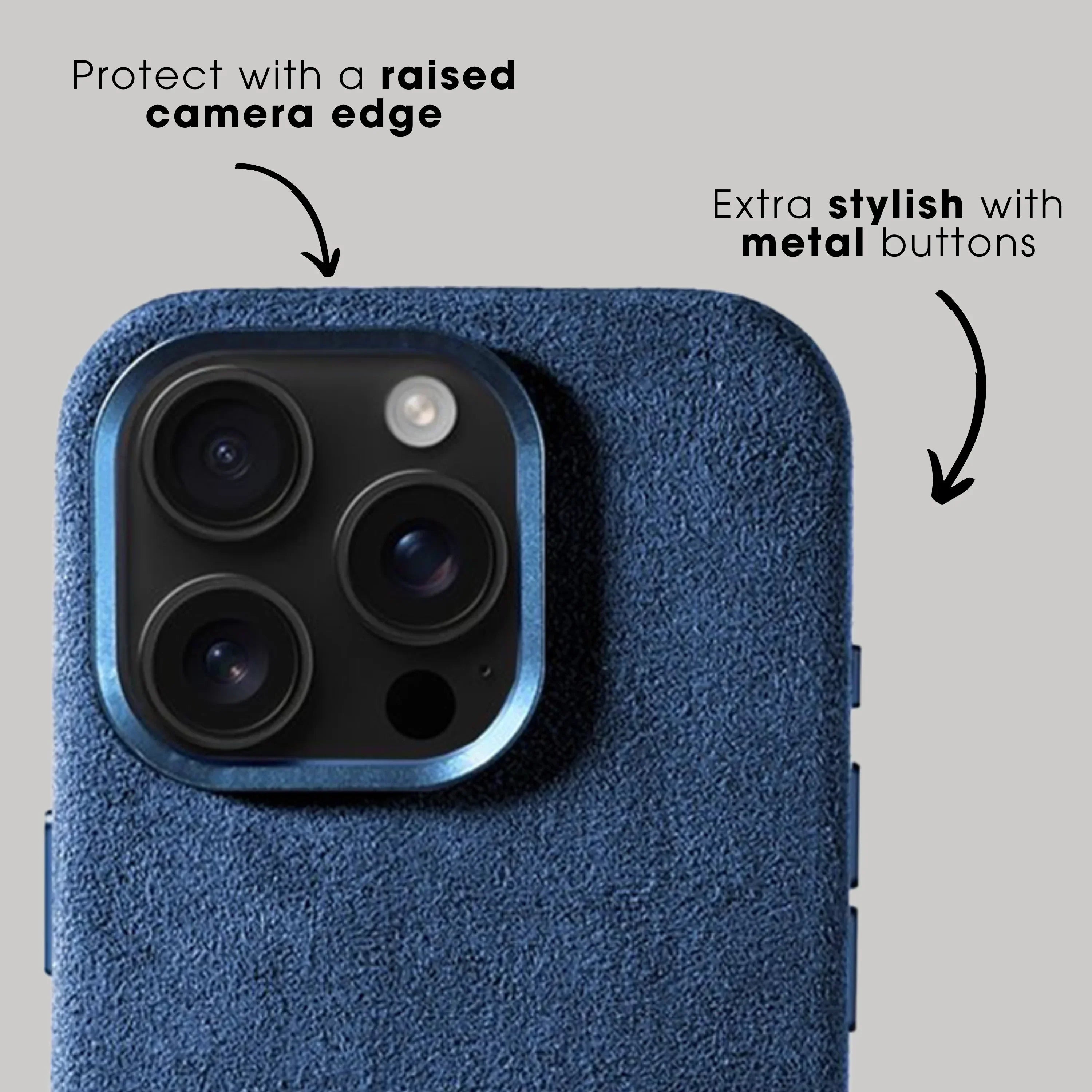 iPhone 16 Pro Max – Alcantara-Hülle – Meerblau