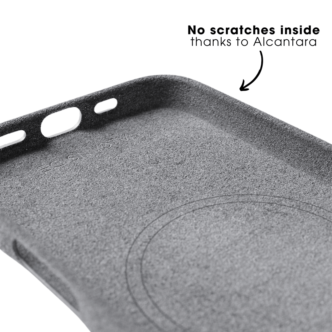 iPhone 16 Plus - Alcantara Hülle - Nardo-Grau