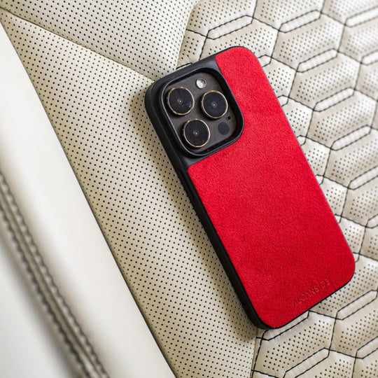 iPhone 12 Mini - Alcantara Back Cover - Red - Alcanside