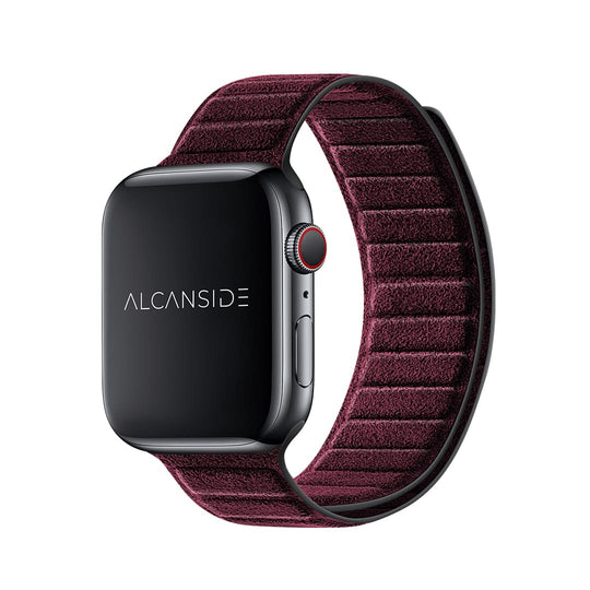 Alcantara Apple Watch Bandje - Rood - 42/44/45mm & Ultra (49mm)