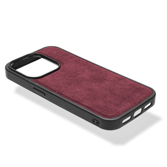 iPhone 13 Pro Max - Alcantara Back Cover - Wine Red