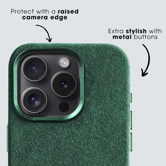 iPhone 12 & 12 Pro - Alcantara Case- Midnight Green - Alcanside