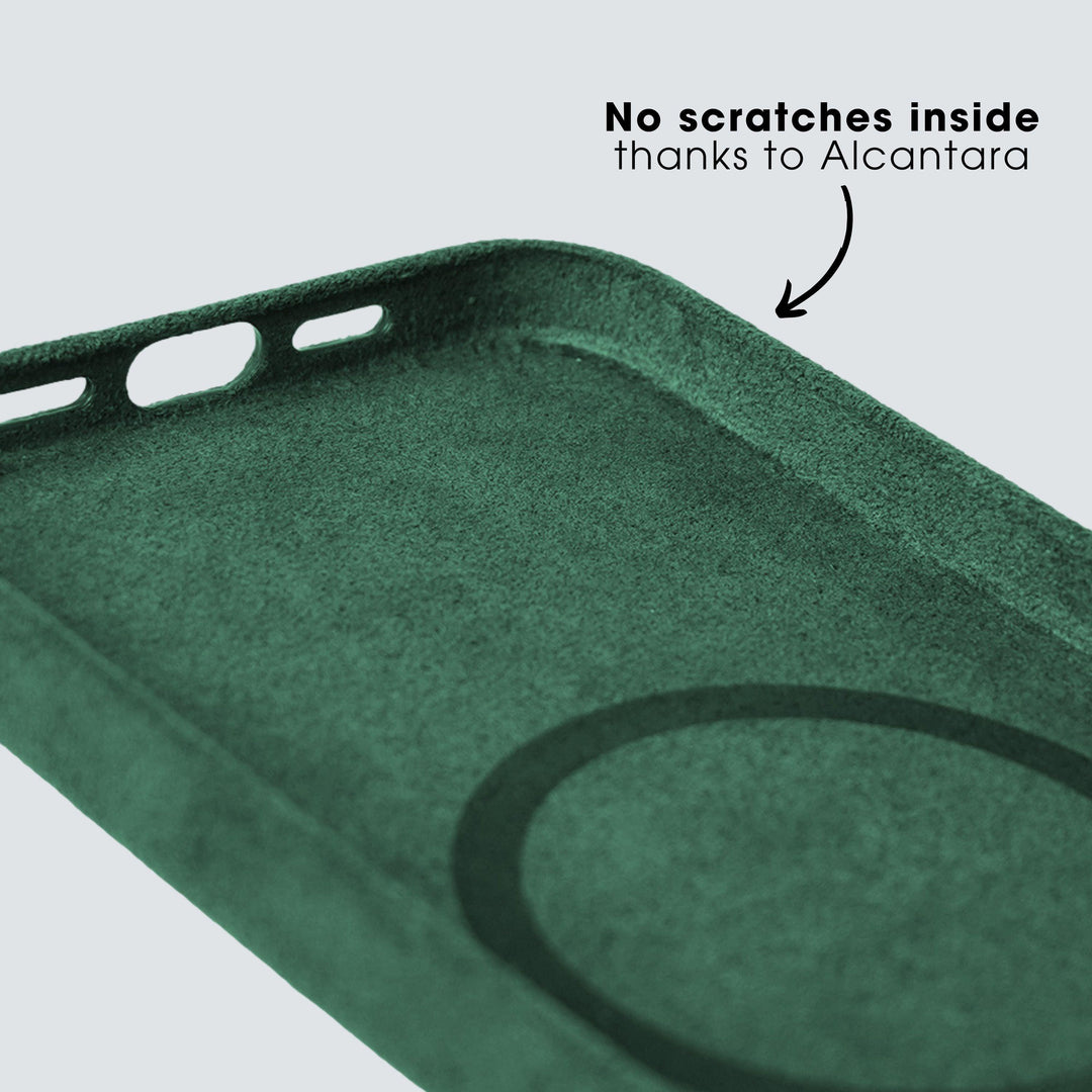 iPhone 12 & 12 Pro - Alcantara Case- Midnight Green - Alcanside