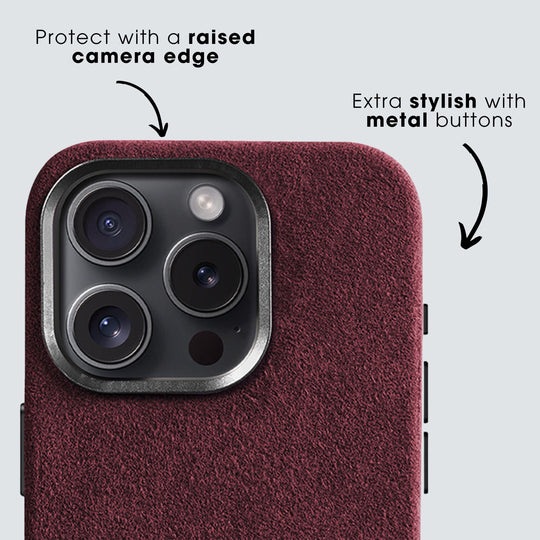 iPhone 15 - Alcantara Case - Red - Alcanside