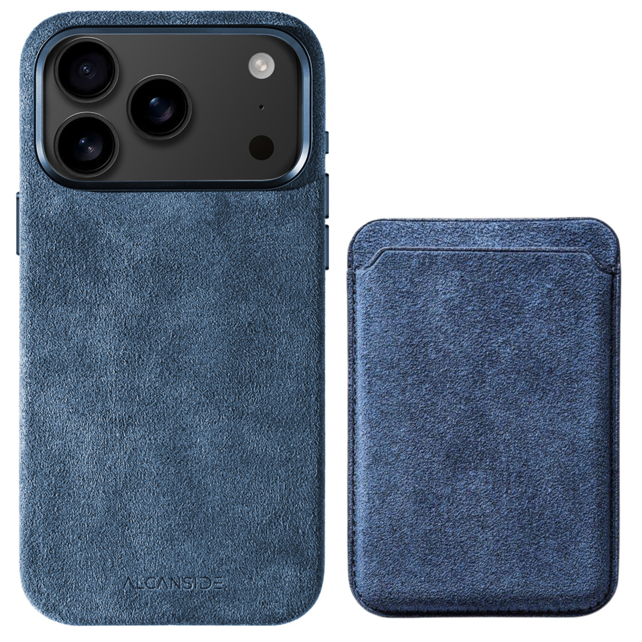 iPhone Alcantara Case + Magsafe Wallet - Ocean Blue