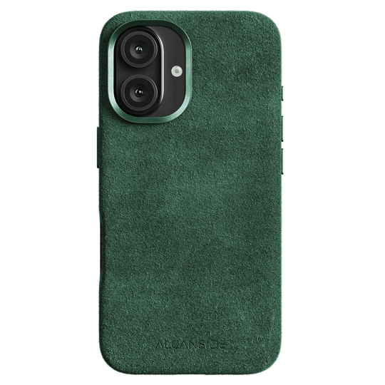 iPhone 16 Plus – Alcantara-Hülle – Alpingrün