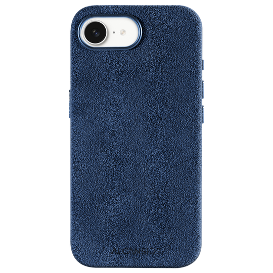 iPhone 16 – Alcantara-Hülle – Meerblau