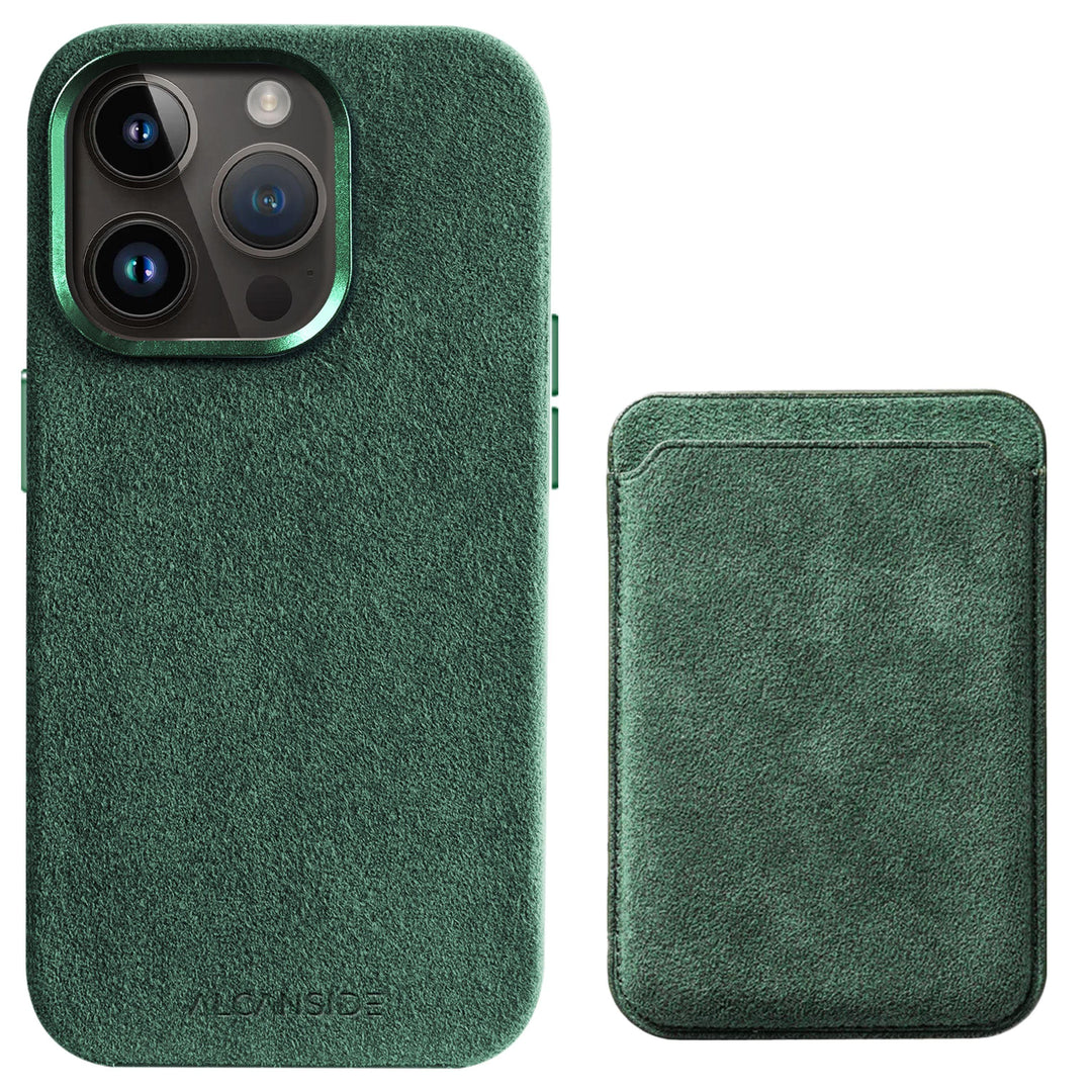 iPhone Alcantara Case + MagSafe Wallet - Midnight Green - Alcanside