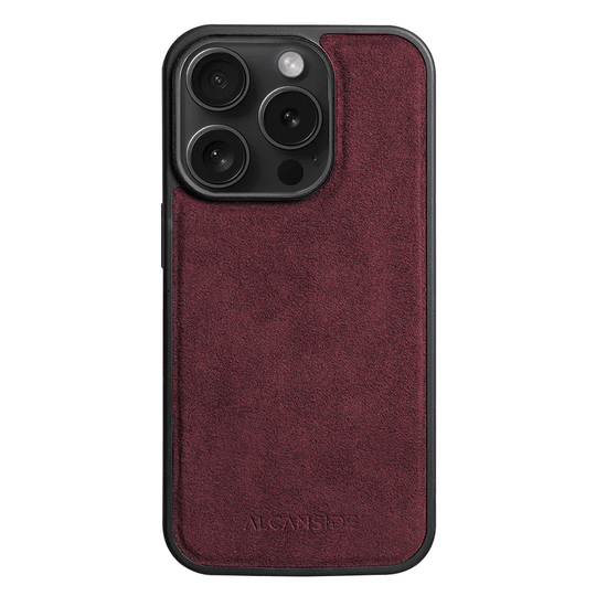 iPhone 16 Pro - Alcantara Back Cover - Wine Red